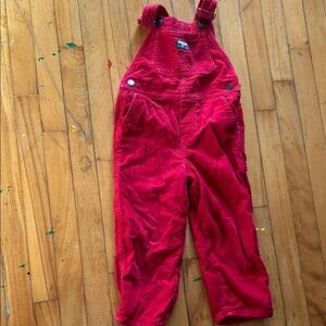 Oshkosh vestback Red Corduroy carpenter Overalls